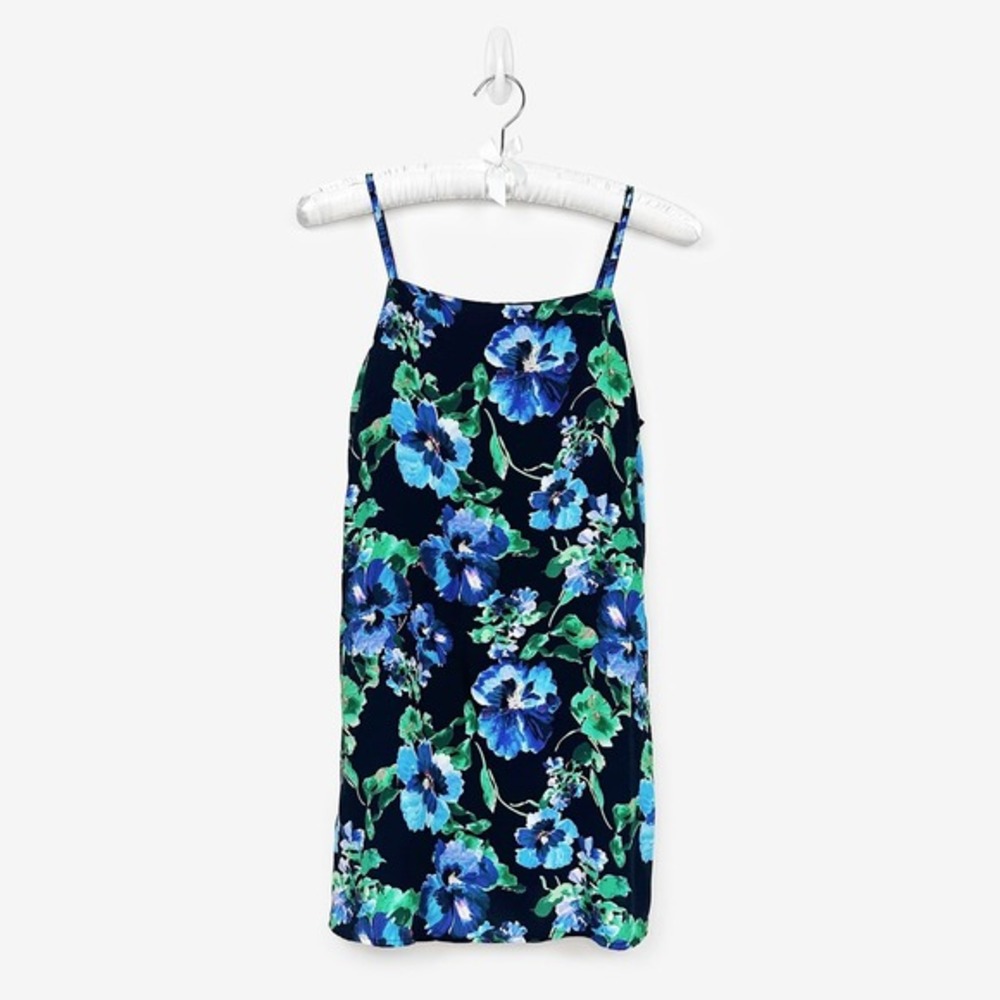 Beach Riot Tayla Mini Dress Size S Black Pansy Floral Slip Swim Cover Up Resort